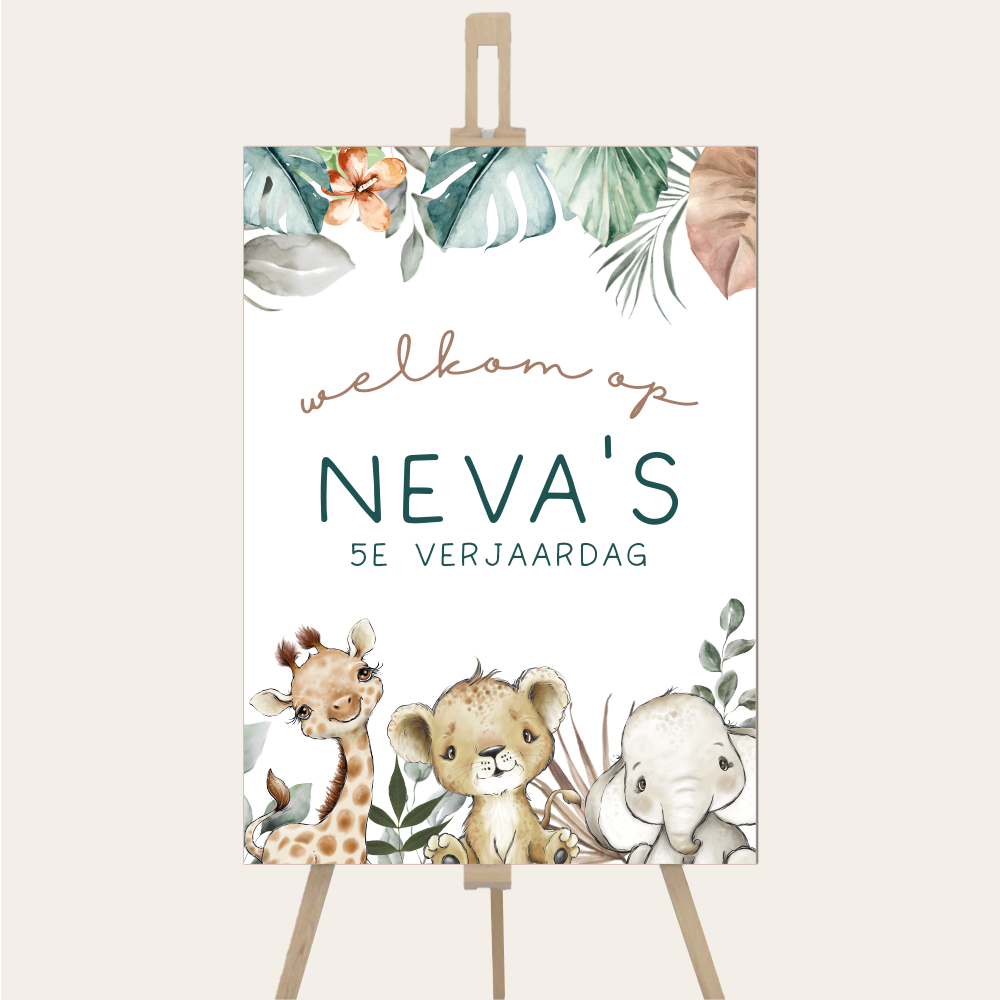 Welkomstbord verjaardag safari – Label2X B.V., image size:1000x1000