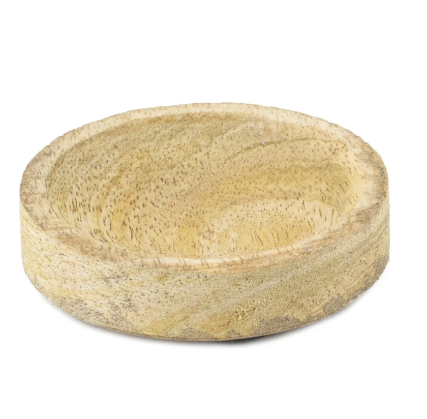 Label2X Amberblokjes Amberschaaltje rond hout woonaccessoires homedecoratie