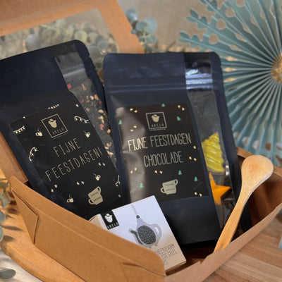 Label2X B.V. Cadeaupakket thee en chocolade, fijne feestdagen Cadeaupakket thee en chocolade, fijne feestdagen woonaccessoires homedecoratie