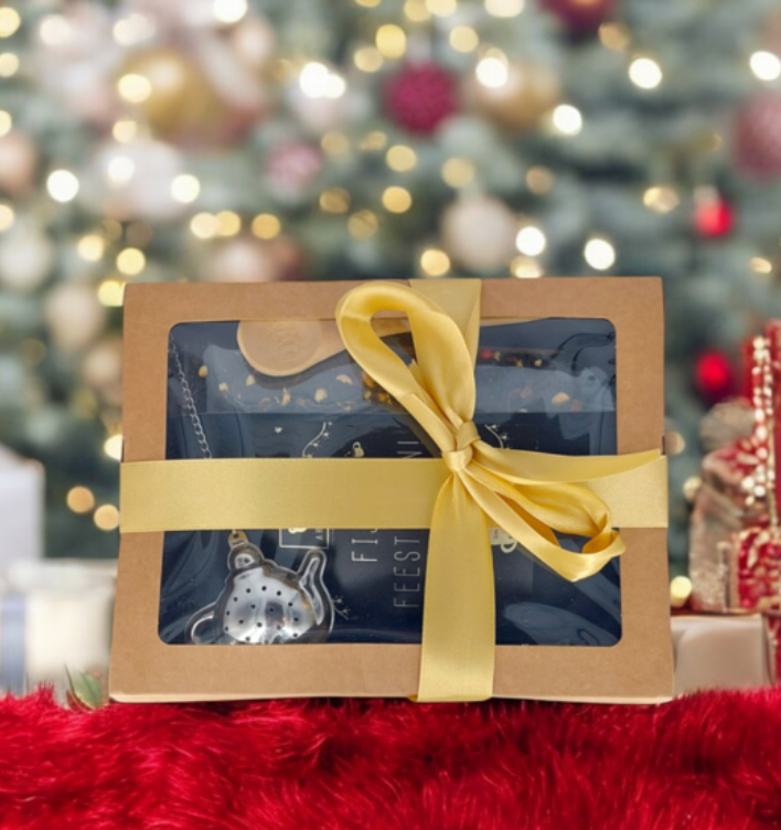 Label2X B.V. Cadeaupakket thee en chocolade, fijne feestdagen Cadeaupakket thee en chocolade, fijne feestdagen woonaccessoires homedecoratie