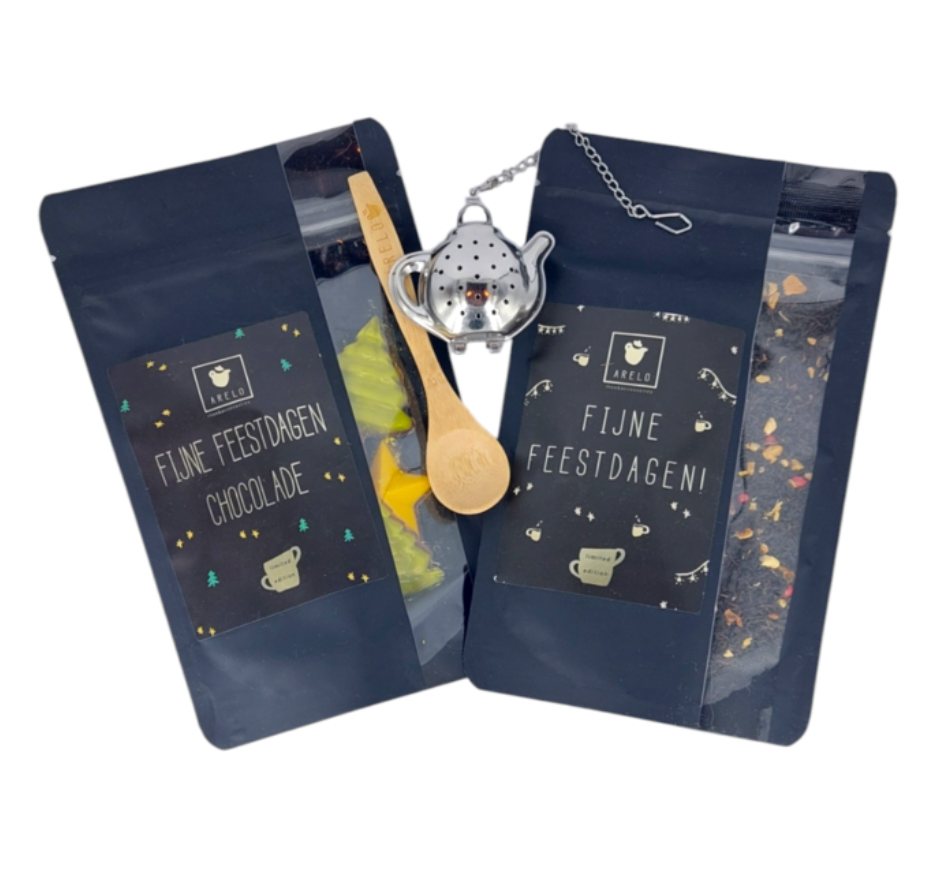 Label2X B.V. Cadeaupakket thee en chocolade, fijne feestdagen Cadeaupakket thee en chocolade, fijne feestdagen woonaccessoires homedecoratie