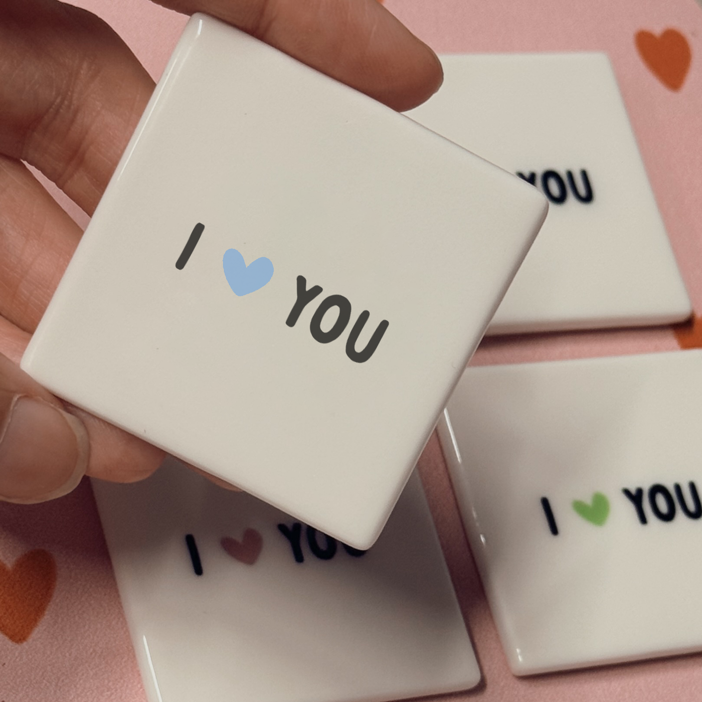 Label2X B.V. Mini tegeltje magneet i love you blauw hartje Mini tegeltje magneet i love you blauw hartje woonaccessoires homedecoratie