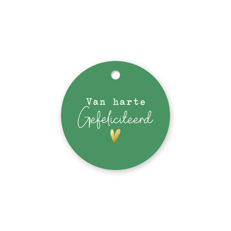 Label2X Kaarten Cadeaulabel van harte gefeliciteerd Cadeaulabel van harte gefeliciteerd woonaccessoires homedecoratie
