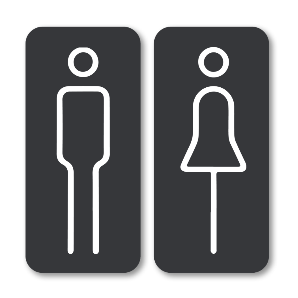 Label2X deurbordje voor dames en heren toiletten