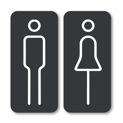 Label2X deurbordje voor dames en heren toiletten