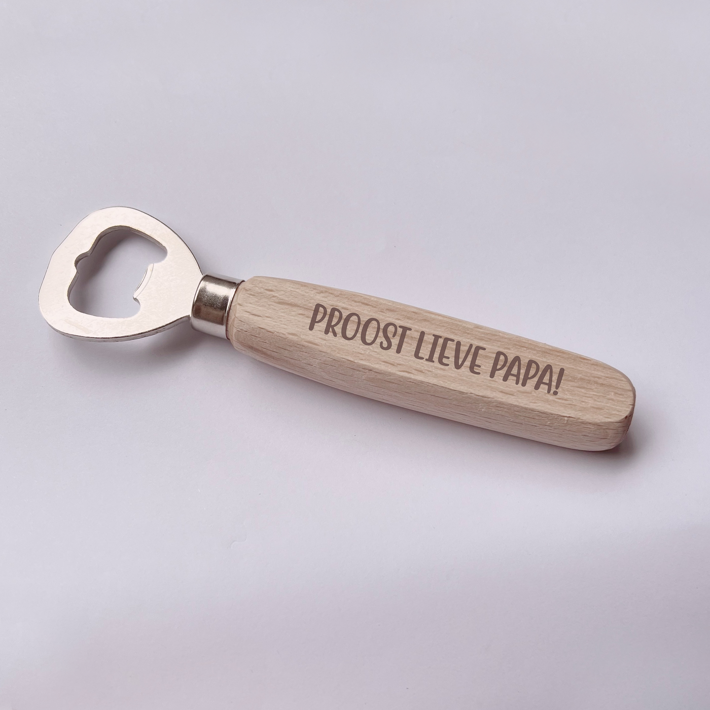 Label2X Hout Flesopener proost lieve papa woonaccessoires homedecoratie