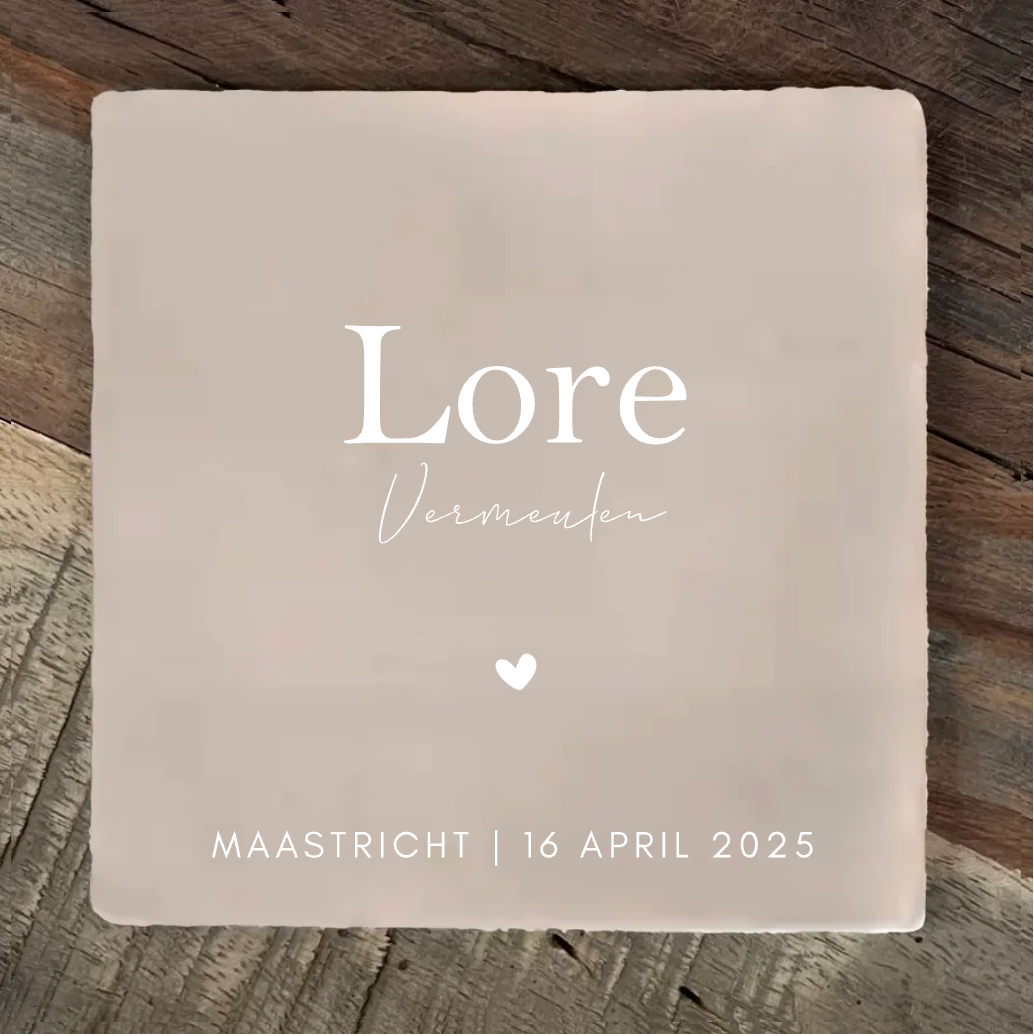Label2X Geboortetegeltje met naam en geboorteplaats Geboortetegeltje met naam en geboorteplaats woonaccessoires homedecoratie