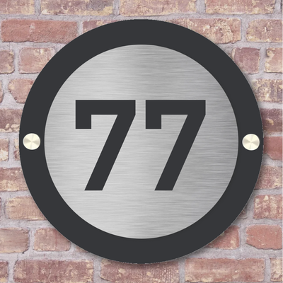 Label2X Losse huisnummers Huisnummerbord rond dubbel rvslook Huisnummerbord rond dubbel rvslook woonaccessoires homedecoratie