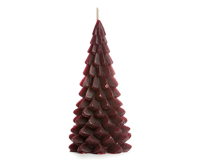Label2X Kerstmis Kaars kerstboom aubergine Kaars kerstboom aubergine woonaccessoires homedecoratie