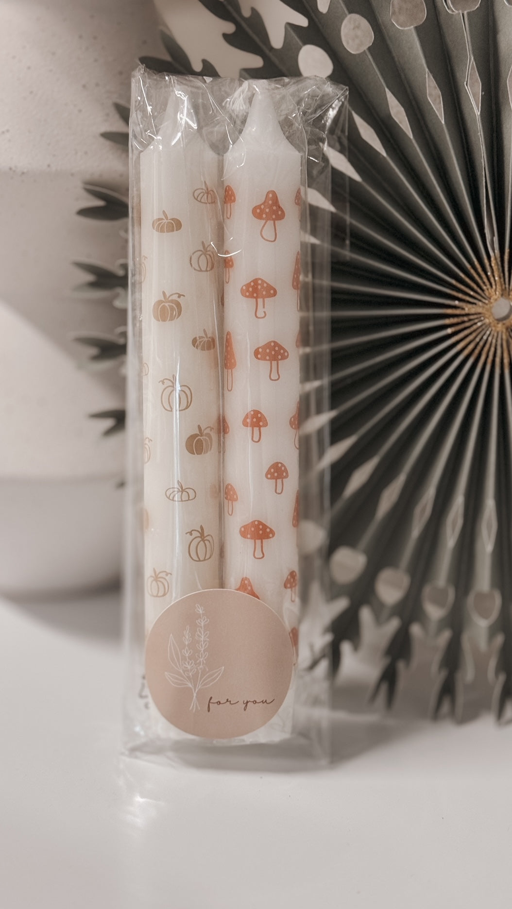 Label2X Kerstmis Kaarsen set pompoen paddestoel woonaccessoires homedecoratie