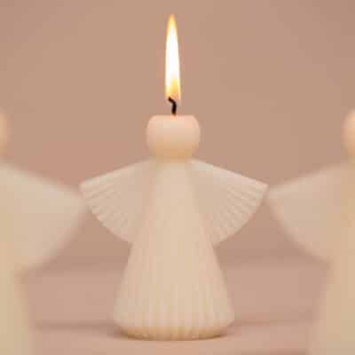 Label2X Kerstmis Kaarsje engeltje wit Kaarsje engeltje wit woonaccessoires homedecoratie