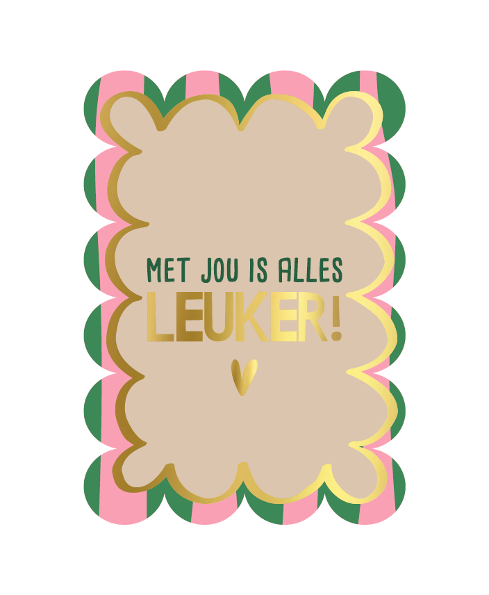 Label2X Kaarten Kaart bubble met jou is alles leuker Kaart bubble met jou is alles leuker woonaccessoires homedecoratie