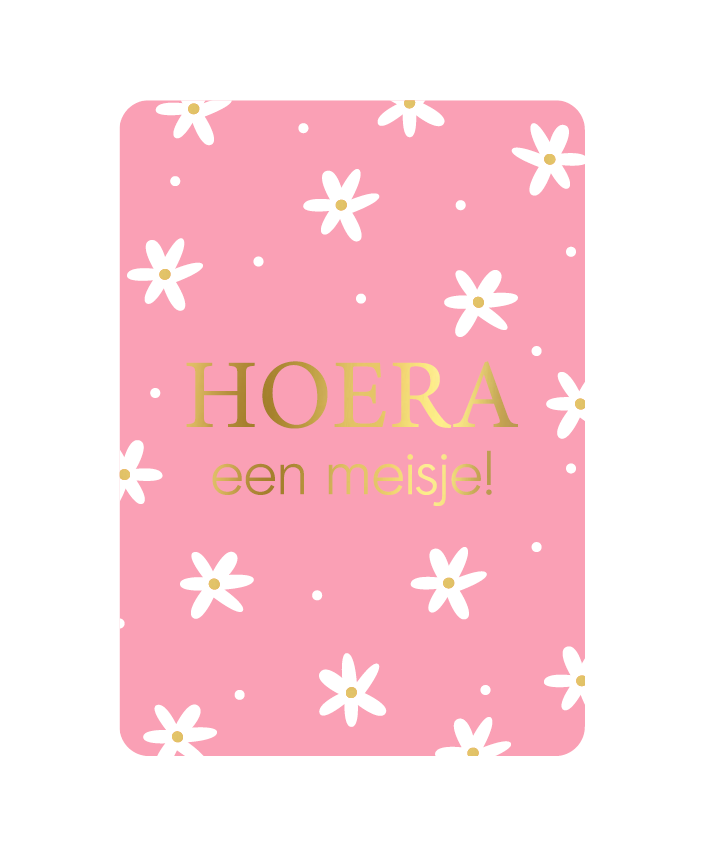 Label2X Kaarten Kaart hoera een meisje Kaart hoera een meisje woonaccessoires homedecoratie