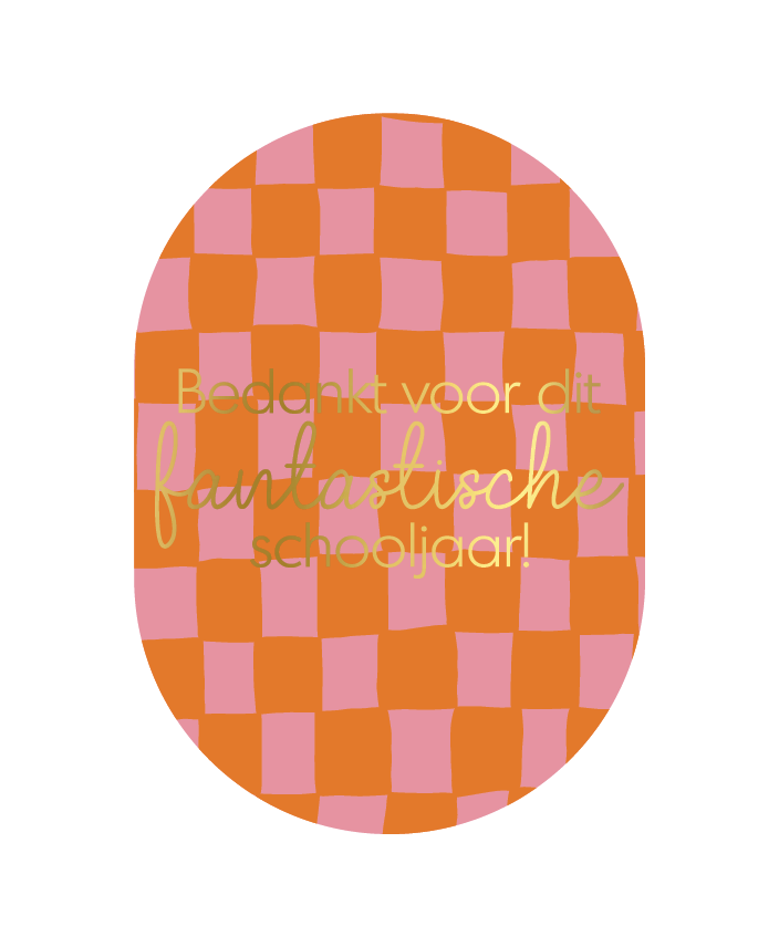 Label2X Kaarten Kaart ovaal bedankt schooljaar Kaart ovaal bedankt schooljaar woonaccessoires homedecoratie