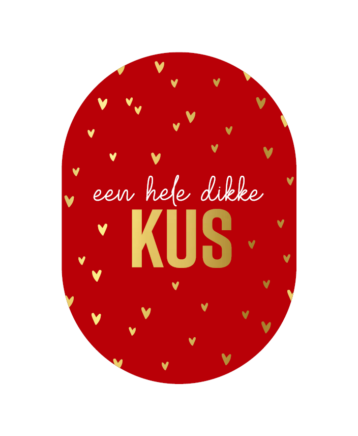 Label2X Kaarten Kaart ovaal een hele dikke kus Kaart ovaal een hele dikke kus woonaccessoires homedecoratie