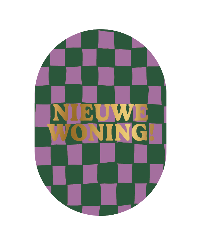 Label2X Kaarten Kaart ovaal nieuwe woning Kaart ovaal nieuwe woning woonaccessoires homedecoratie