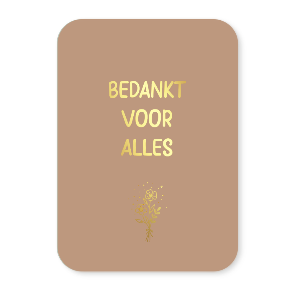 Label2X Kaarten Kaartje bedankt voor alles (goudfolie) Kaartje bedankt voor alles (goudfolie) woonaccessoires homedecoratie
