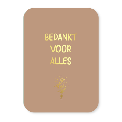 Label2X Kaarten Kaartje bedankt voor alles (goudfolie) Kaartje bedankt voor alles (goudfolie) woonaccessoires homedecoratie