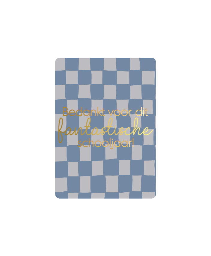 Label2X Kaarten Kaartje bedankt voor het schooljaar blauw Kaartje bedankt voor het schooljaar blauw woonaccessoires homedecoratie