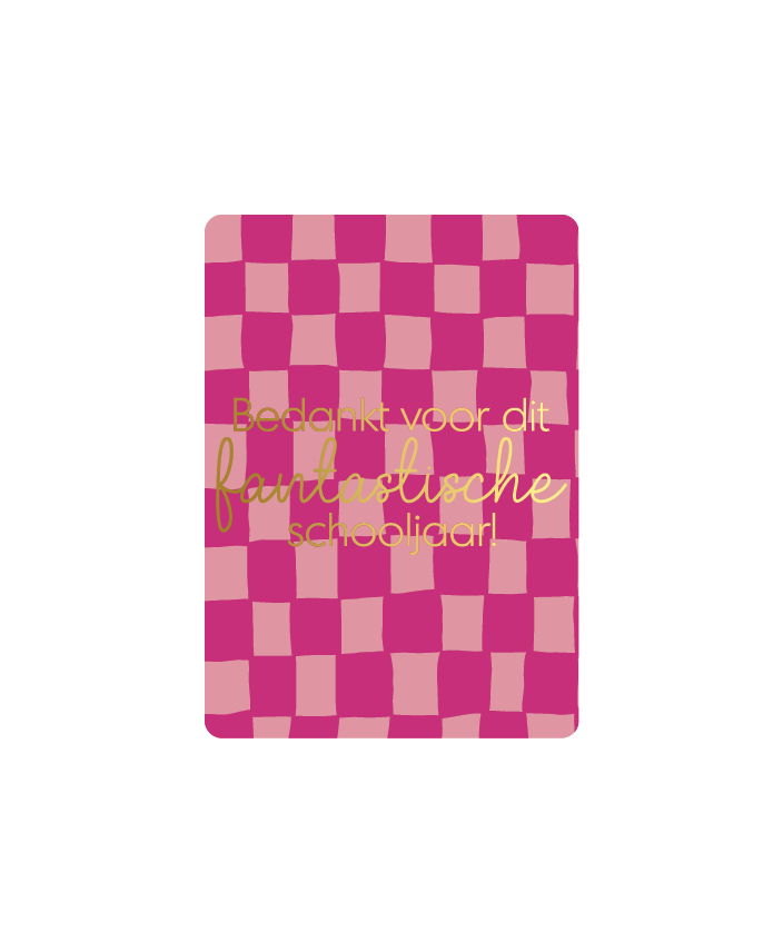 Label2X Kaarten Kaartje bedankt voor het schooljaar roze Kaartje bedankt voor het schooljaar roze woonaccessoires homedecoratie