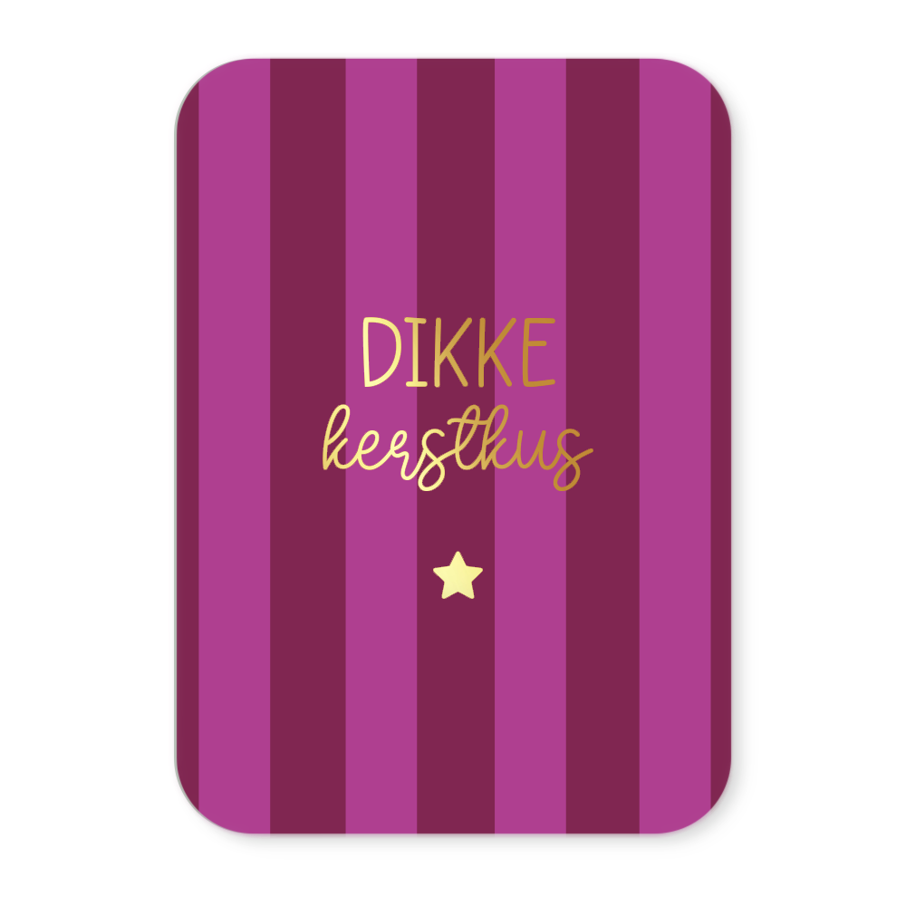 Label2X Kaarten Kaartje dikke kerstkus (goudfolie) Kaartje dikke kerstkus (goudfolie) woonaccessoires homedecoratie