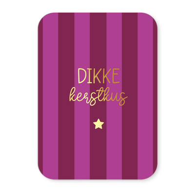 Label2X Kaarten Kaartje dikke kerstkus (goudfolie) Kaartje dikke kerstkus (goudfolie) woonaccessoires homedecoratie