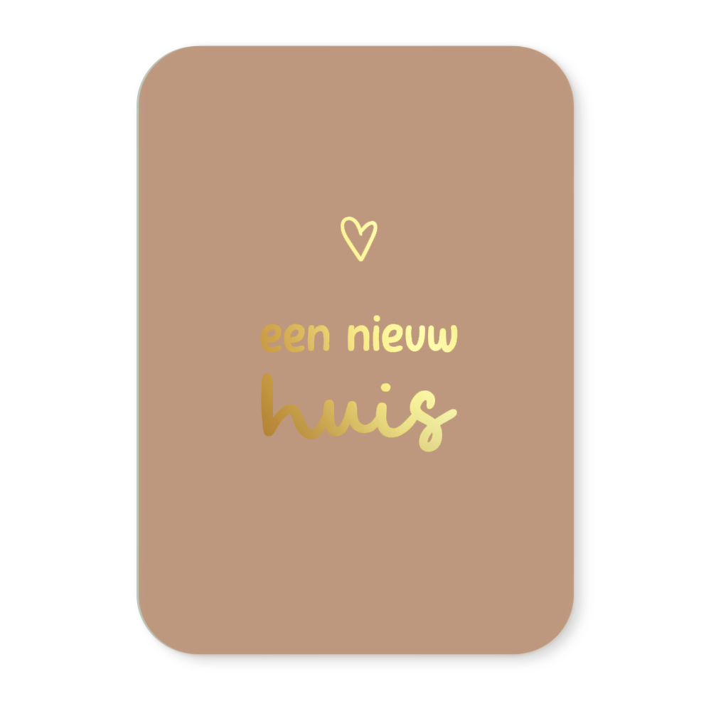 Label2X Kaarten Kaartje een nieuw huis (goudfolie) Kaartje een nieuw huis (goudfolie) woonaccessoires homedecoratie