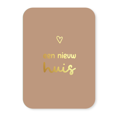 Label2X Kaarten Kaartje een nieuw huis (goudfolie) Kaartje een nieuw huis (goudfolie) woonaccessoires homedecoratie