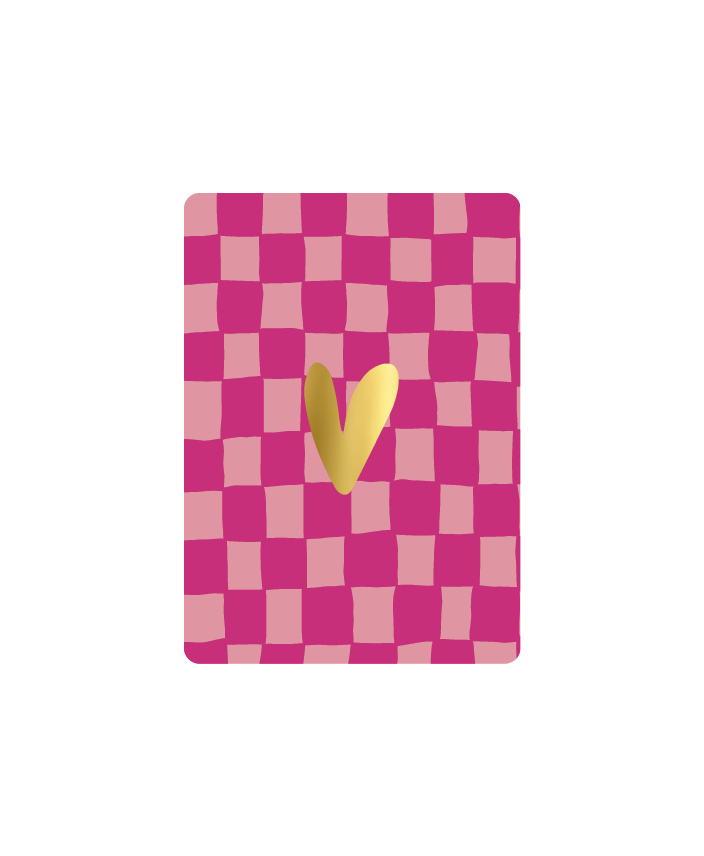Label2X Kaarten Kaartje grid roze gouden hart Kaartje grid roze gouden hart woonaccessoires homedecoratie