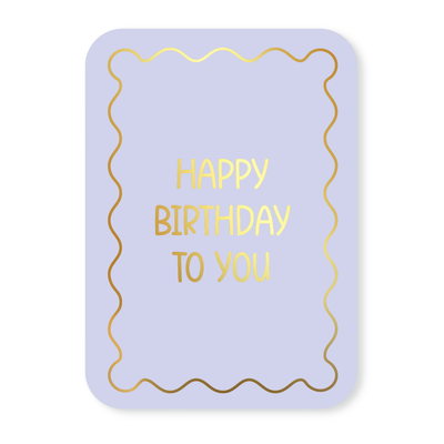 Label2X Kaarten Kaartje happy birthday (goudfolie) Kaartje happy birthday (goudfolie) woonaccessoires homedecoratie