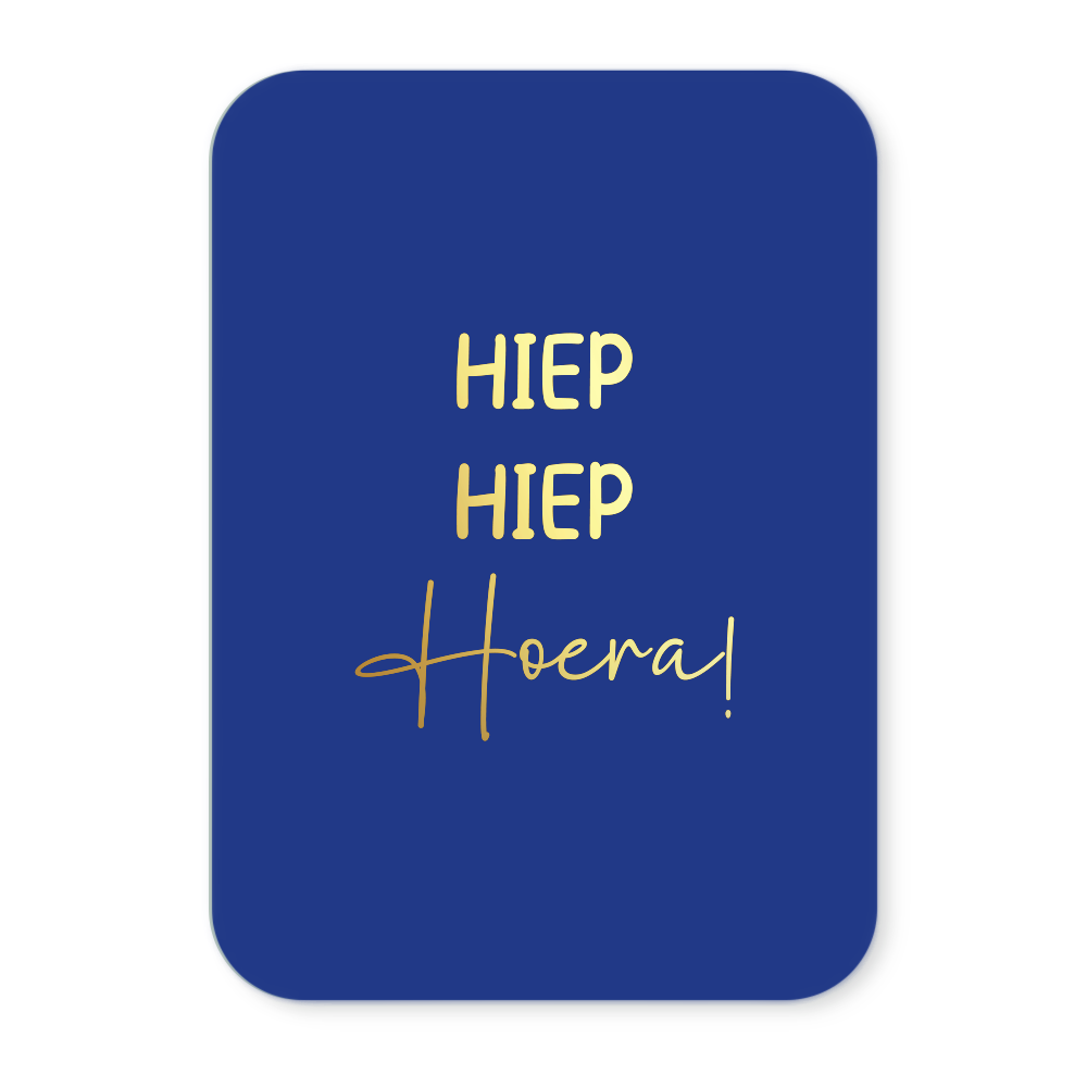 Label2X Kaarten Kaartje hiep hiep hoera (goudfolie) Kaartje hiep hiep hoera (goudfolie) woonaccessoires homedecoratie