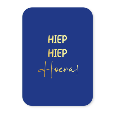 Label2X Kaarten Kaartje hiep hiep hoera (goudfolie) Kaartje hiep hiep hoera (goudfolie) woonaccessoires homedecoratie