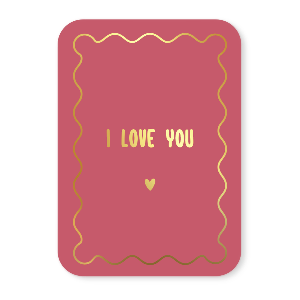 Label2X Kaarten Kaartje i love you (goudfolie) Kaartje i love you (goudfolie) woonaccessoires homedecoratie