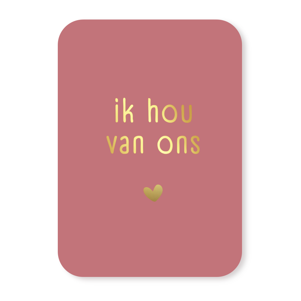 Label2X Kaarten Kaartje ik hou van ons (goudfolie) Kaartje ik hou van ons (goudfolie) woonaccessoires homedecoratie