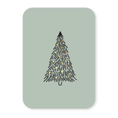 Label2X Kaarten Kaartje kerstboom (goudfolie) Kaartje kerstboom (goudfolie) woonaccessoires homedecoratie