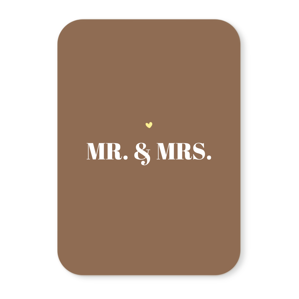 Label2X Kaarten Kaartje mr & mrs (goudfolie) Kaartje mr & mrs (goudfolie) woonaccessoires homedecoratie