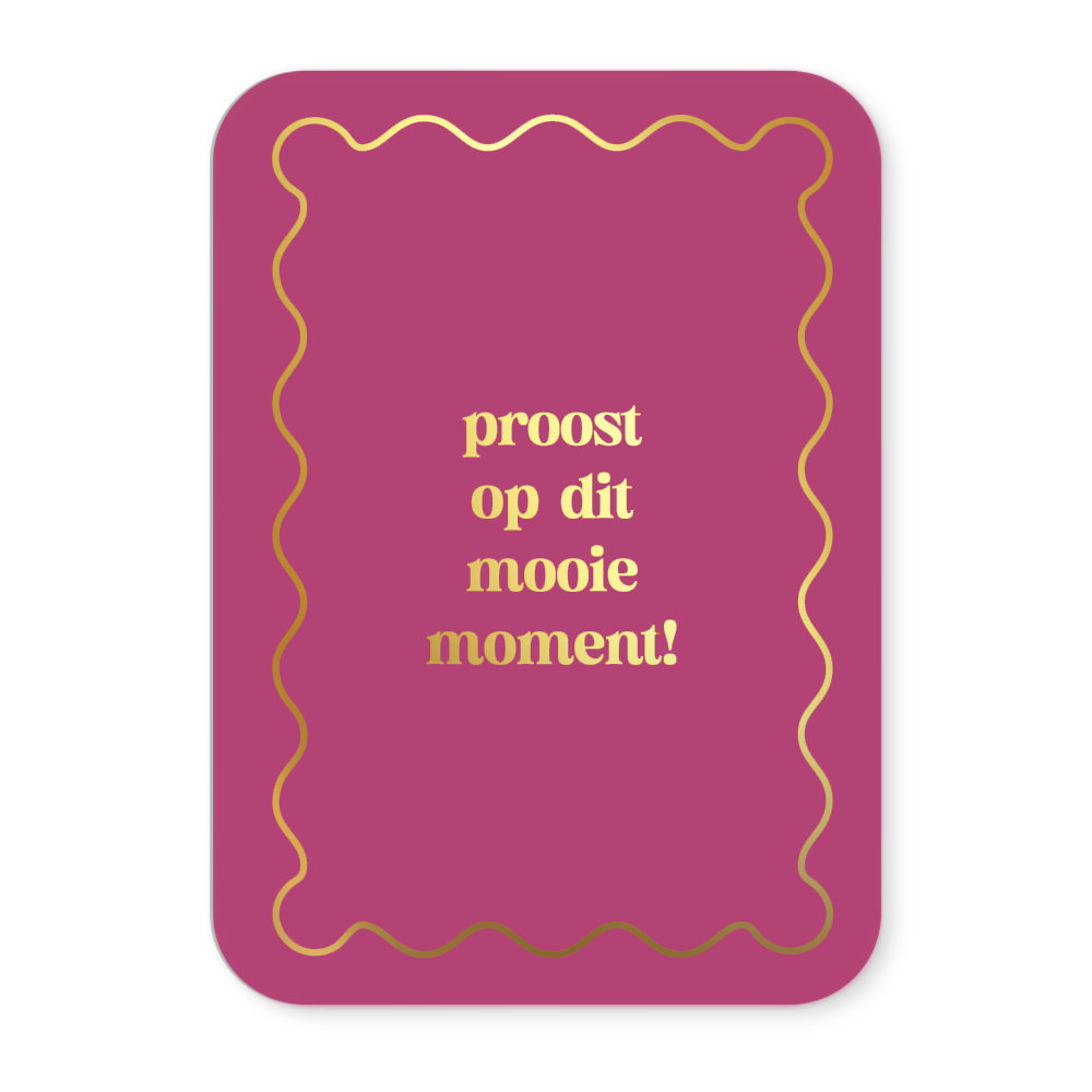 Label2X Kaarten Kaartje proost op dit mooie moment (goudfolie) Kaartje proost op dit mooie moment (goudfolie) woonaccessoires homedecoratie