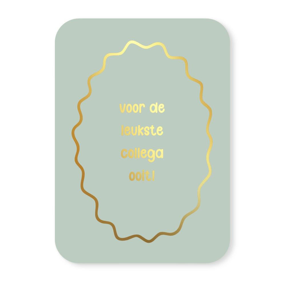 Label2X Kaarten Kaartje voor de leukste collega (goudfolie) Kaartje voor de leukste collega (goudfolie) woonaccessoires homedecoratie
