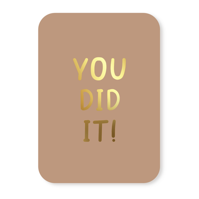 Label2X Kaarten Kaartje you did it (goudfolie) Kaartje you did it (goudfolie) woonaccessoires homedecoratie