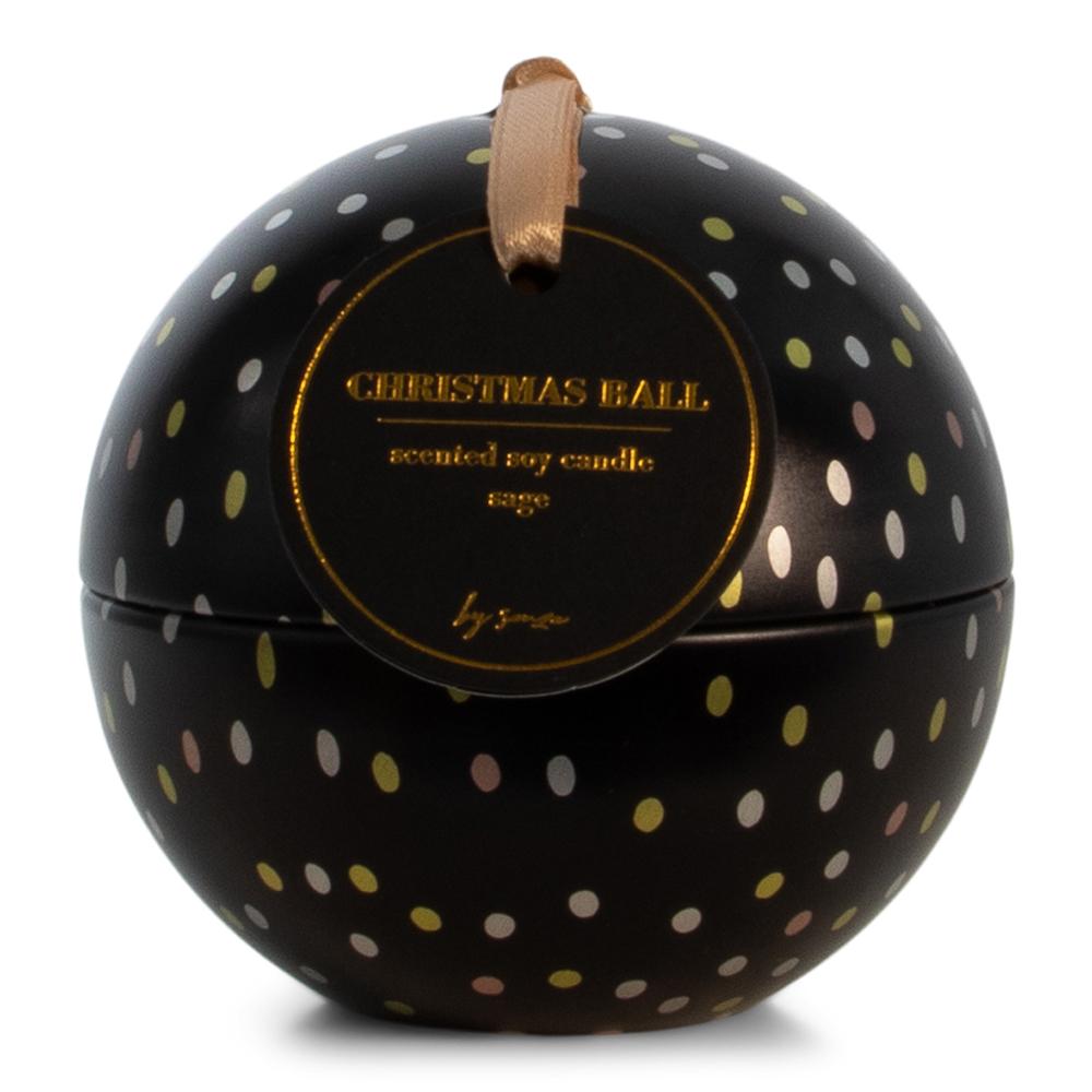 Label2X Kerstbal geurkaars zwart woonaccessoires homedecoratie