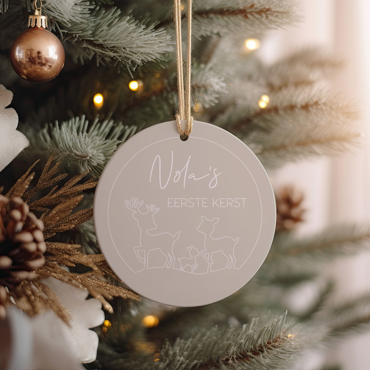 Label2X Kerstmis Kersthanger eerste kerst hangertje hert SKT-101 woonaccessoires homedecoratie
