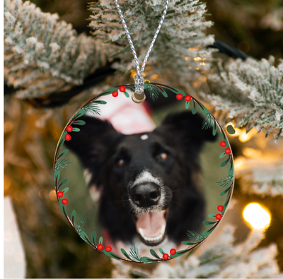 Label2X Kerstcollectie Kersthanger met eigen foto kerstkrans eromheen