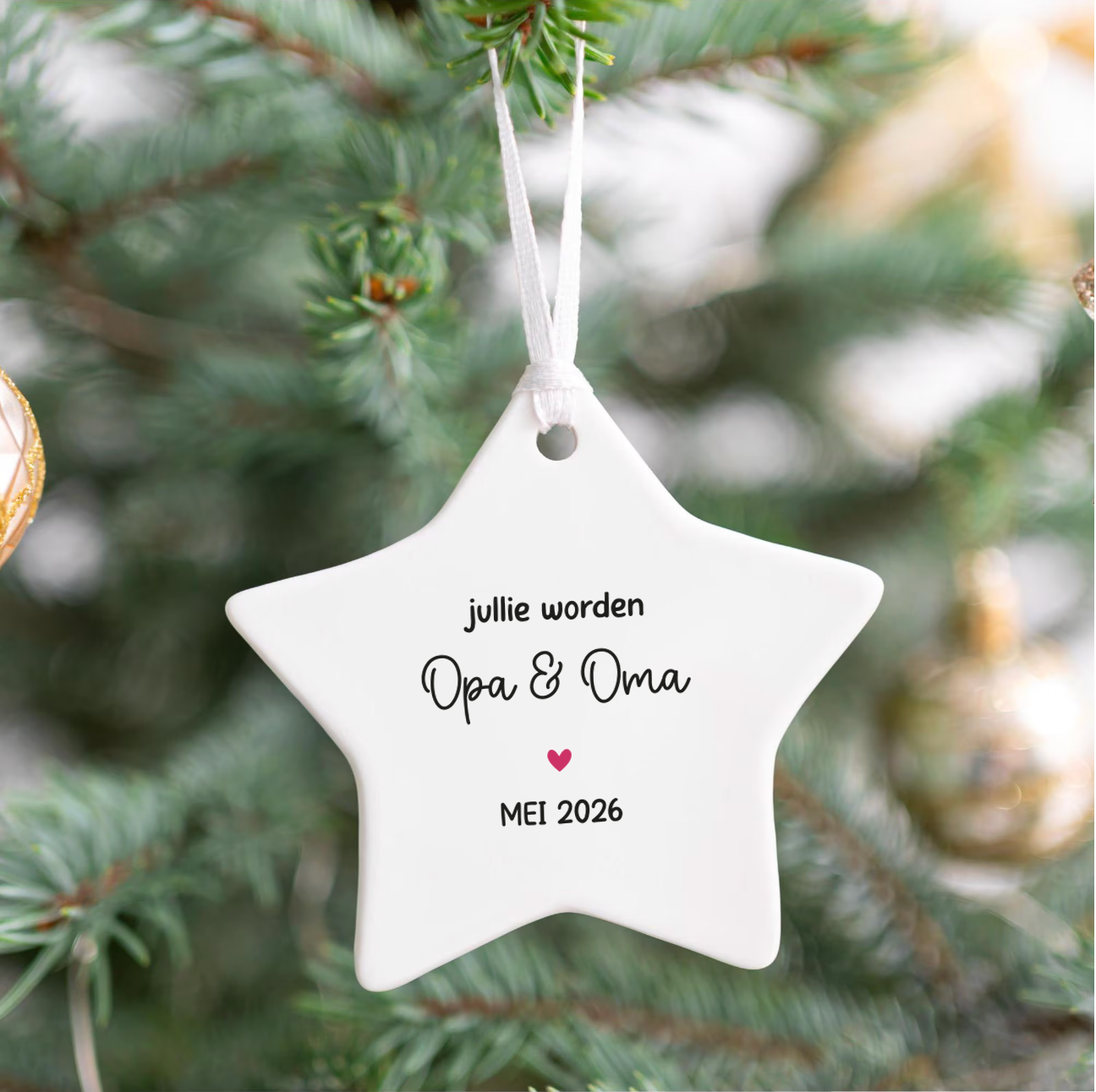 Label2X Kerstmis Kersthanger ster jullie worden opa en oma Kersthanger ster jullie worden opa en oma woonaccessoires homedecoratie