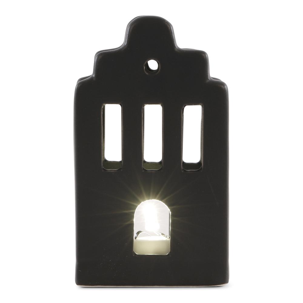 Label2X Kersthuisje keramiek zwart woonaccessoires homedecoratie