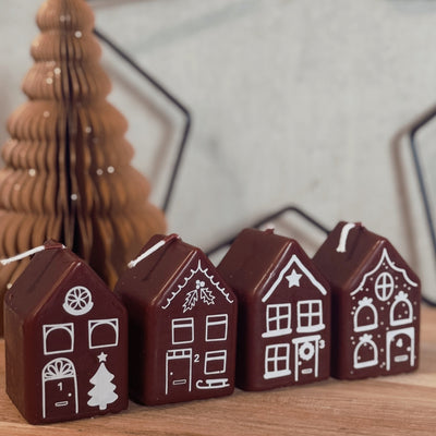 Label2X Kersthuisjes kaars kerstrood 6090357629683 Kersthuisjes kaars kerstrood woonaccessoires homedecoratie