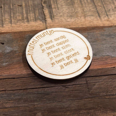 Label2X Knuffelmuntje affirmatie woonaccessoires homedecoratie