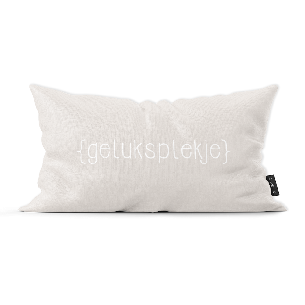 Label2X Kussens Kussen geluksplekje wit beige woonaccessoires homedecoratie