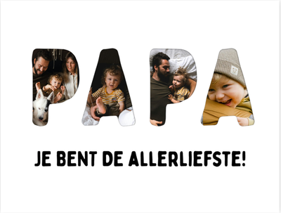 Label2X Letter collage papa 6090348627643 Letter collage papa woonaccessoires homedecoratie