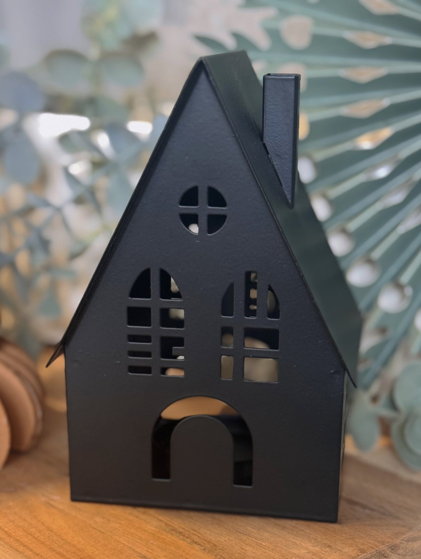 Label2X Kerstmis Metalen huisje zwart Metalen huisje zwart woonaccessoires homedecoratie