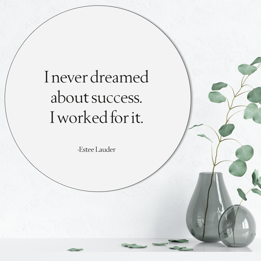 Label2X Muurcirkel Muurcirkel I never dreamed about succes woonaccessoires homedecoratie